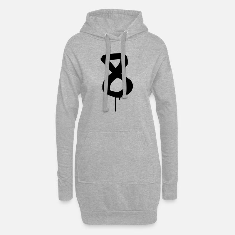 Graffiti : 8 - Hoodie-Kleid - Grau meliert