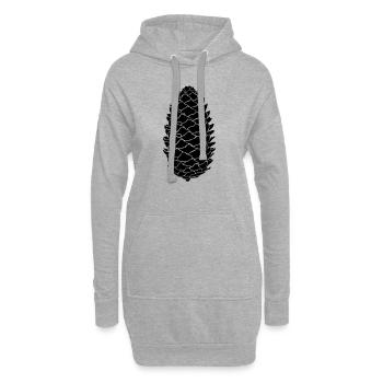 Cônes - Sweat-shirt à capuche long Femme - gris chiné - Devant