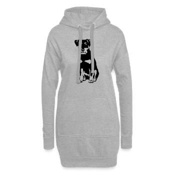 Deutscher Jagdterrier - Hoodie-Kleid - Grau meliert - Vorne