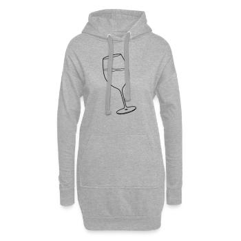 Weinglas - Hoodie-Kleid - Grau meliert - Vorne