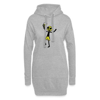 Strichmännchen Bier Party Urlaub - Hoodie-Kleid - Grau meliert - Vorne