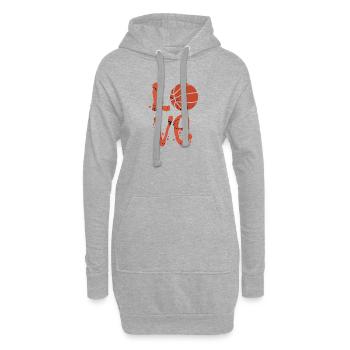 Love Basket-ball Basket-ball Sport Proverbe - Sweat-shirt à capuche long Femme - gris chiné - Devant