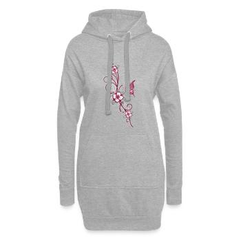 Fleurs de cerisier Sakura Spring Cherry Blossoms - Sweat-shirt à capuche long Femme - gris chiné - Devant