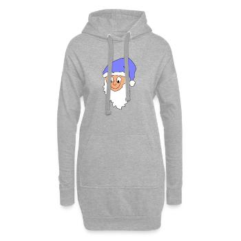Joyeux Père Noël avec casquette bleue - Sweat-shirt à capuche long Femme - gris chiné - Devant