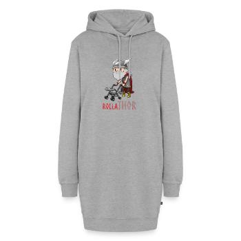 RollaTHOR - Lusiges Thor Rollator Design - Hoodie-Kleid - Grau meliert - Vorne