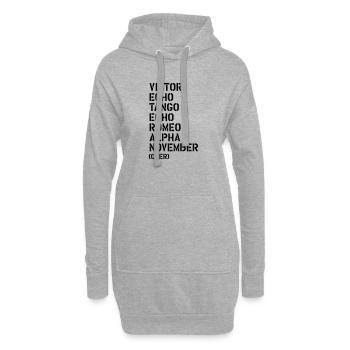 Victor Echo Tango Echo Romeo... over - VETERAN - Hoodie-Kleid - Grau meliert - Vorne