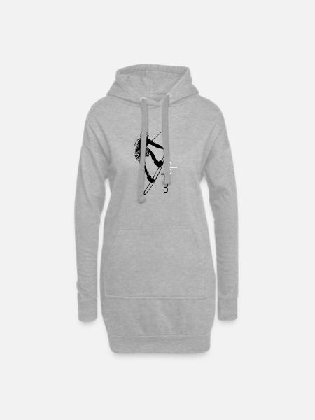 wake up wakeboard - Hoodie Dress - heather grey