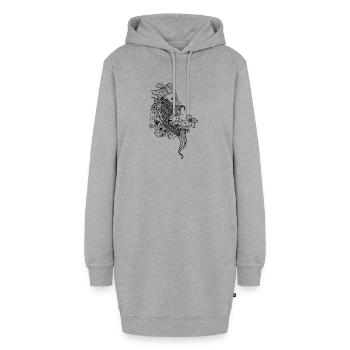 Koï Karpfen Design - Hoodie-Kleid - Grau meliert - Vorne