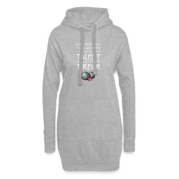 boules pétanque tireur dicton - Sweat-shirt à capuche long Femme - gris chiné - Devant
