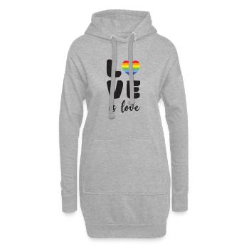 Mois de la fierté - L’amour c’est l’amour - Sweat-shirt à capuche long Femme - gris chiné - Devant