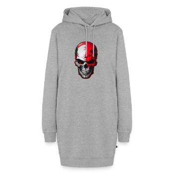 Crâne - Sweat-shirt à capuche long Femme - gris chiné - Devant