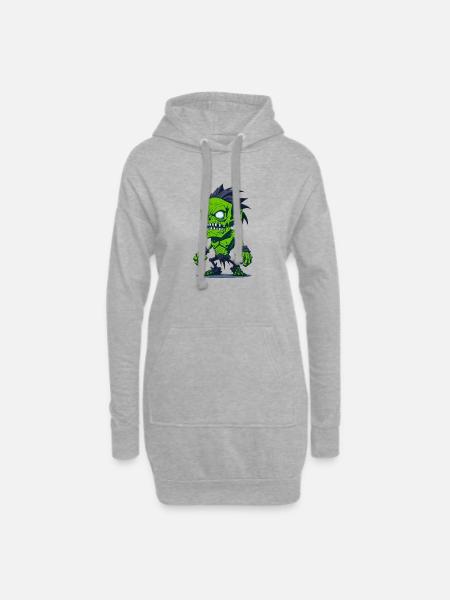Zombie - Hoodie-Kleid - Grau meliert