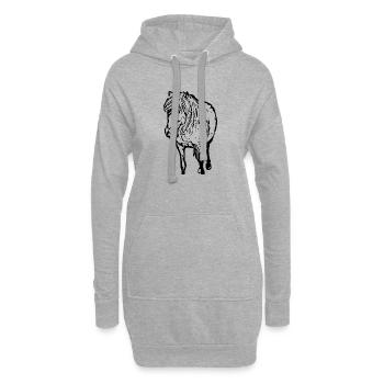 Pferde T-shirt Geschenk Reiter  - Hoodie-Kleid - Grau meliert - Vorne
