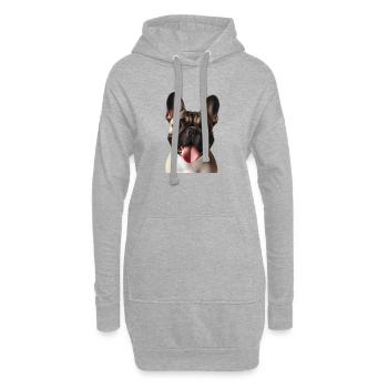 Un bouledogue français - Sweat-shirt à capuche long Femme - gris chiné - Devant