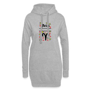 Widder Sternzeichen Widder - Hoodie-Kleid - Grau meliert - Vorne