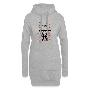 Signe du zodiaque Poissons Poissons - Sweat-shirt à capuche long Femme - gris chiné - Devant
