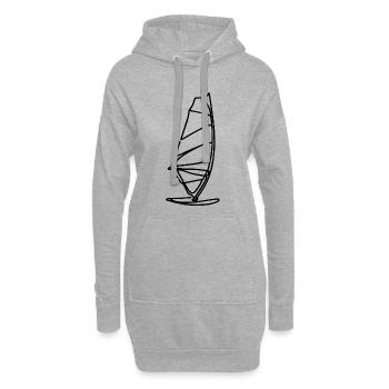 Segelbrett Zeichnung - Hoodie-Kleid - Grau meliert - Vorne
