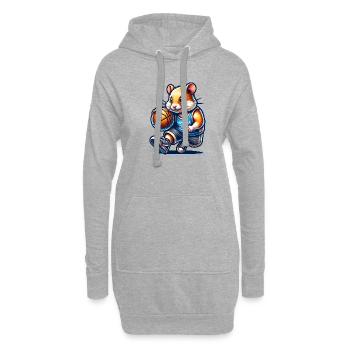 Hamster de basket-ball cool pour les fans de sport - Sweat-shirt à capuche long Femme - gris chiné - Devant