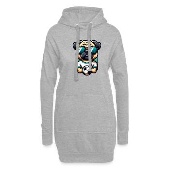 Carlin Football Chien Joueur Ball Master Fan - Sweat-shirt à capuche long Femme - gris chiné - Devant