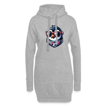 Pinguin Vogel Fußball Spieler Ball Champion Fan - Hoodie-Kleid - Grau meliert - Vorne