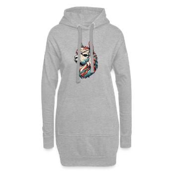 Alpaka - Hoodie-Kleid - Grau meliert - Vorne