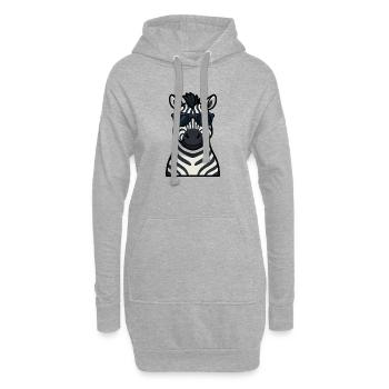 Cooles Zebra mit Sonnenbrille im Sommer zufrieden - Hoodie-Kleid - Grau meliert - Vorne