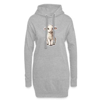 Mouton - Sweat-shirt à capuche long Femme - gris chiné - Devant