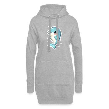 Dauphin - Sweat-shirt à capuche long Femme - gris chiné - Devant