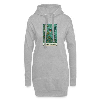 Kolibri und Blumen – Vintage Botanischer Vogel - Hoodie-Kleid - Grau meliert - Vorne