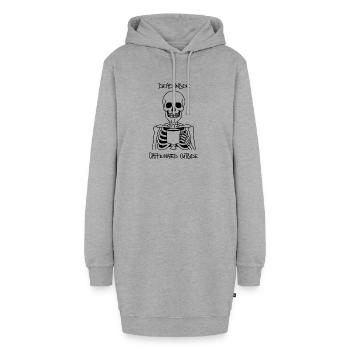 Dead Inside Caffeinated Outside Coffee Shirt - Hoodie Dress - heather grey - Front