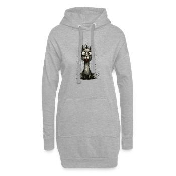 Lustiges Lama mit Zunge – Comic Splash - Hoodie-Kleid - Grau meliert - Vorne