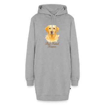 Chien Labrador Retriever - BFF Meilleur Ami - Sweat-shirt à capuche long Femme - gris chiné - Devant