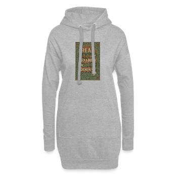 Lesen Sie verbotene Bücher Vintage Stack - Hoodie-Kleid - Grau meliert - Vorne