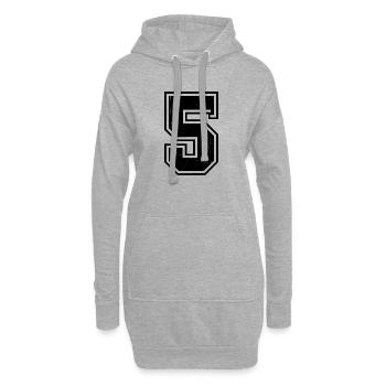 Geometrische 5 im Linienstil - Hoodie-Kleid - Grau meliert - Vorne