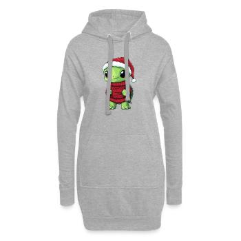 Noël de la Tortue - Sweat-shirt à capuche long Femme - gris chiné - Devant