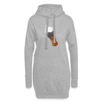 Pinceau à raser classique de barbier au look rétro - Sweat-shirt à capuche long Femme - gris chiné - Devant