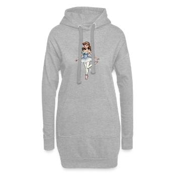 Ballerina mit Stars Tutu - Hoodie-Kleid - Grau meliert - Vorne