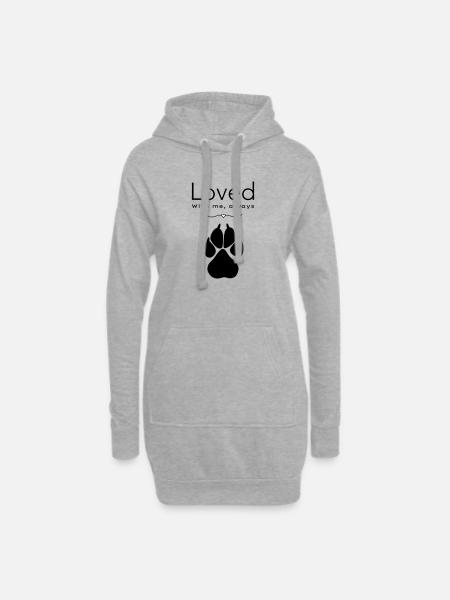 Dog – loved - Hoodie Dress - heather grey