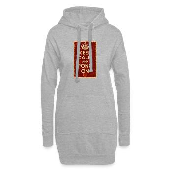 Keep Calm and Pong On / Ping - Sweat-shirt à capuche long Femme - gris chiné - Devant