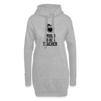 Fier d’être enseignant - Icône du dessin au trait minimaliste - Sweat-shirt à capuche long Femme - gris chiné - Devant