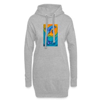 dauphin - Sweat-shirt à capuche long Femme - gris chiné - Devant