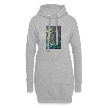 Phénix en plumage néon - Sweat-shirt à capuche long Femme - gris chiné - Devant