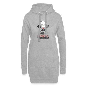 Koch in Rente – Küche geschlossen & Kochlöffel - Hoodie-Kleid - Grau meliert - Vorne