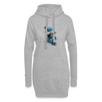 Schnellkajakfahren auf blauem Wasser - Hoodie-Kleid - Grau meliert - Vorne