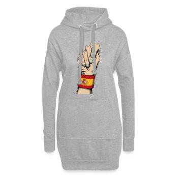 Figa Española Amulettbeschützer gegen das Böse - Hoodie-Kleid - Grau meliert - Vorne