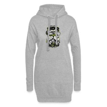 Fitness Anglershirt - Hoodie-Kleid - Grau meliert - Vorne