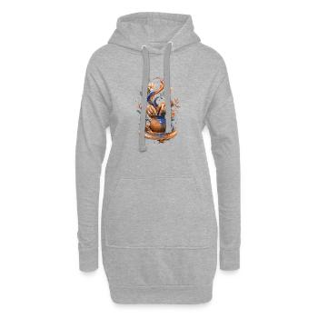 Geschmolzene Keramik: Hände und Vase - Hoodie-Kleid - Grau meliert - Vorne