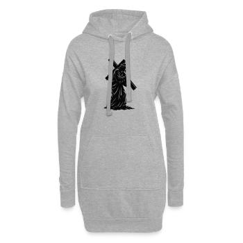 Kreuzsilhouette der Andacht - Hoodie-Kleid - Grau meliert - Vorne