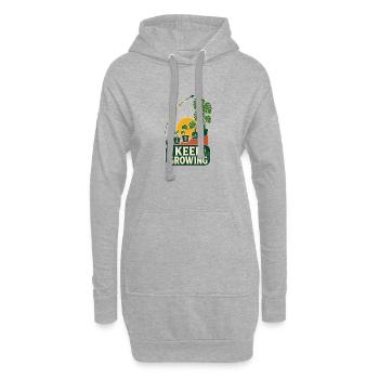 Keep Growing – Retro Pflanzen Motivation - Hoodie-Kleid - Grau meliert - Vorne