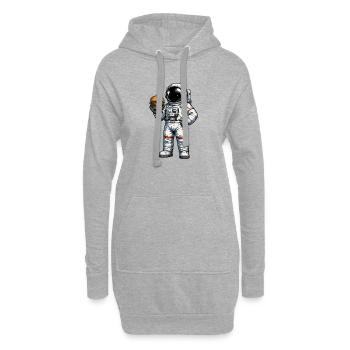 Astronaut with burger in space - Hoodie Dress - heather grey - Front